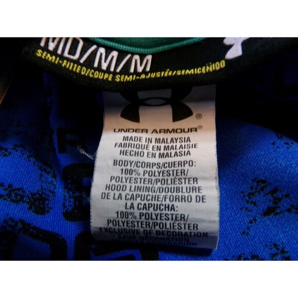 Under Armour Men's Medium Full Zip Hoodie Sweatshirt Jacket Blue - Picture 7 of 8